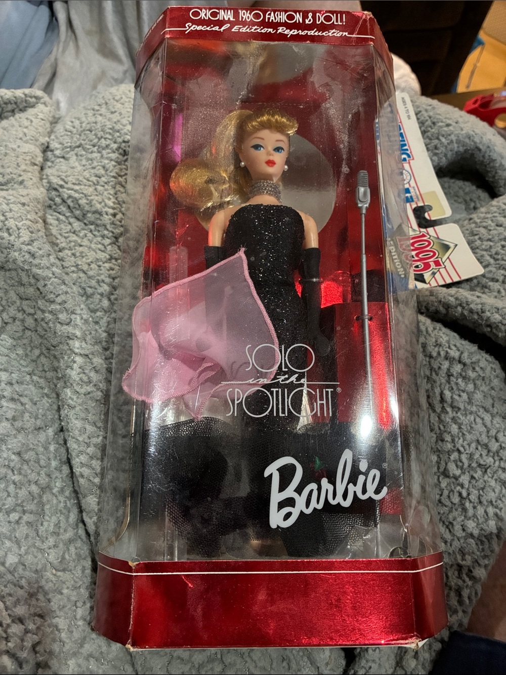 Barbie Black Glitter Gown with Pink Sheer Scarf - Barbie